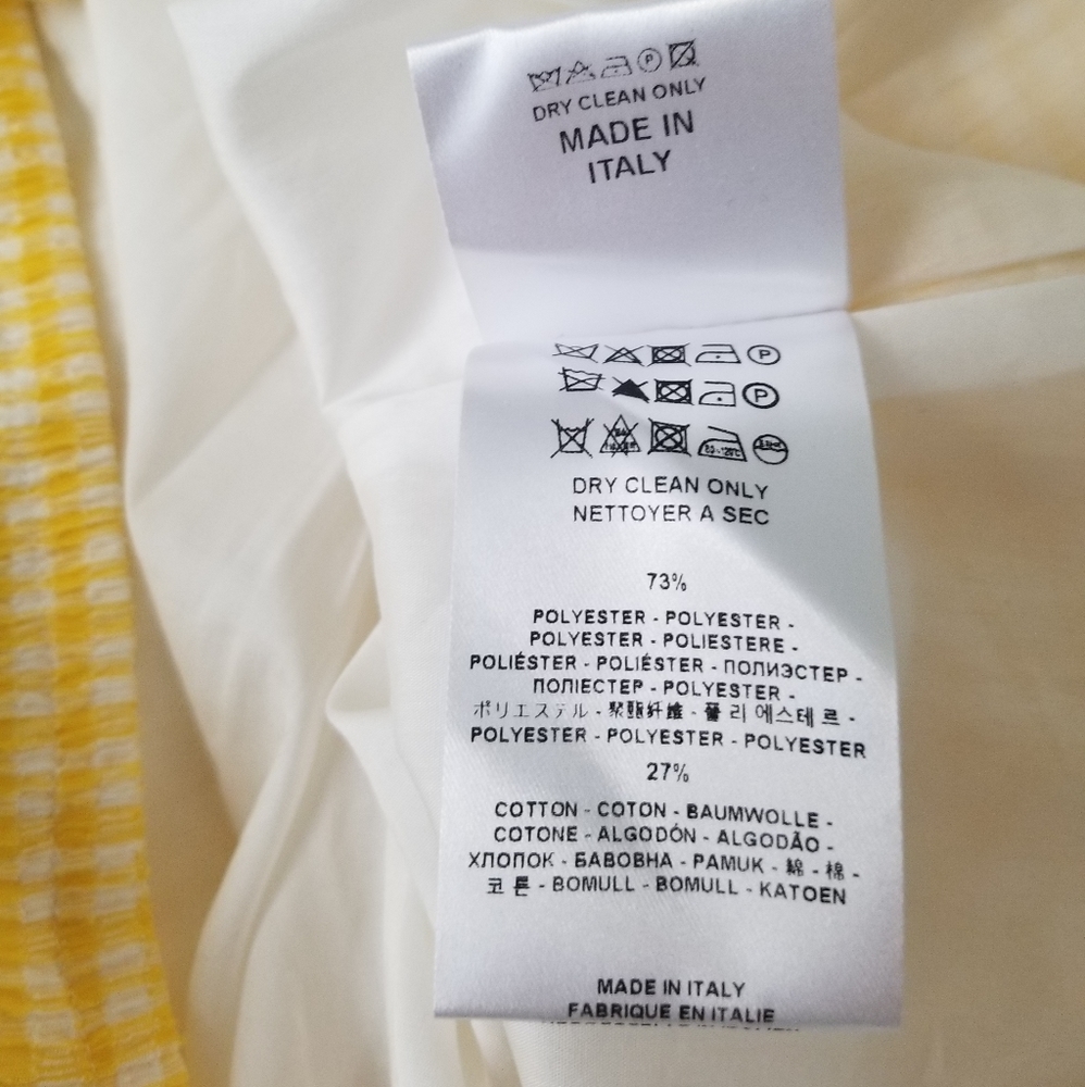 Harris Wharf London Vichy Maxi Gingham Yellow Dress Size 6 - Picture 10 of 10